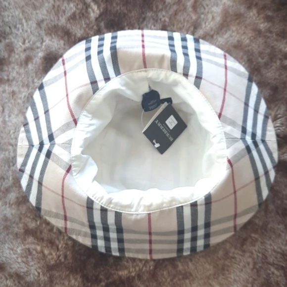 Burburry London Vintage check 100% cotton canvas bucket hat, beige XS, S - Picture 5 of 15
